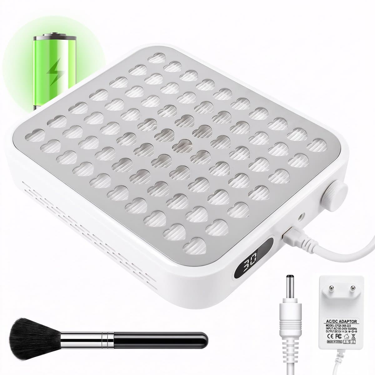 Fokelyi Nagelstofafzuiger - Nail Dust Collector - met filter - Stofzuiger Voor Nail Salon - Elektrische nagelstofzuiger- Manicure/Pedicure Handen en Voeten