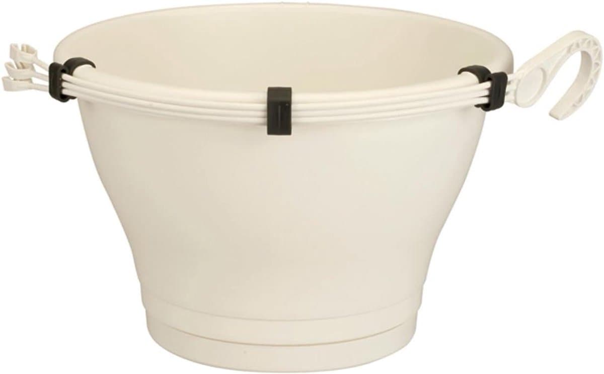 Bloemenmand - Hangende pot - Planten verfraaien - Geïntegreerd waterreservoir - 25 cm - Wit