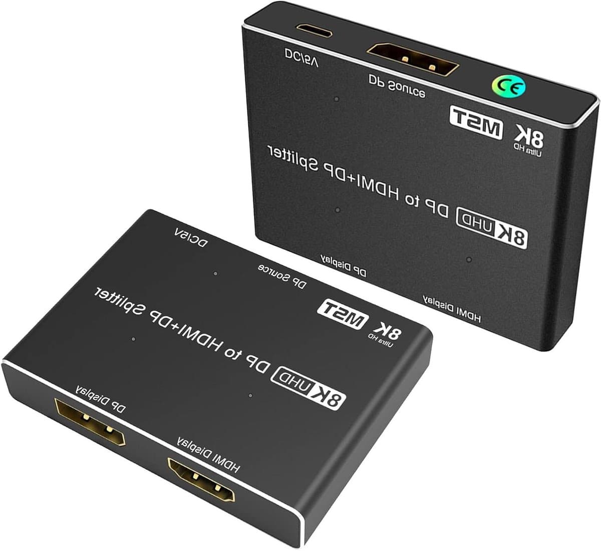 DisplayPort MST Hub - Adapter Splitter - Productiviteit Verhoging - Twee Monitoren Aansluiten - 8K@30Hz - Zwart