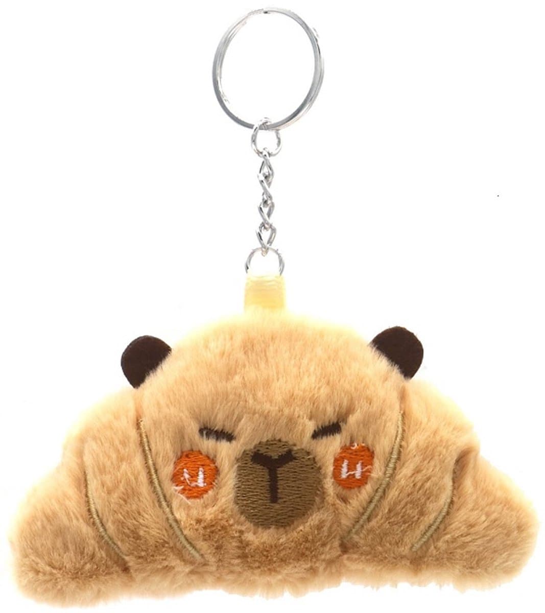 Deze leuke en vrolijke croissant wil je graag aan je spullen vastmaken als herkenning. De fluffy croissant kan bijv. als sleutelhanger aan je sleutelbos, tas, rugzak, etui worden bevestigd. Dit is geen speelgoed. Voor uzelf of als cadeau.