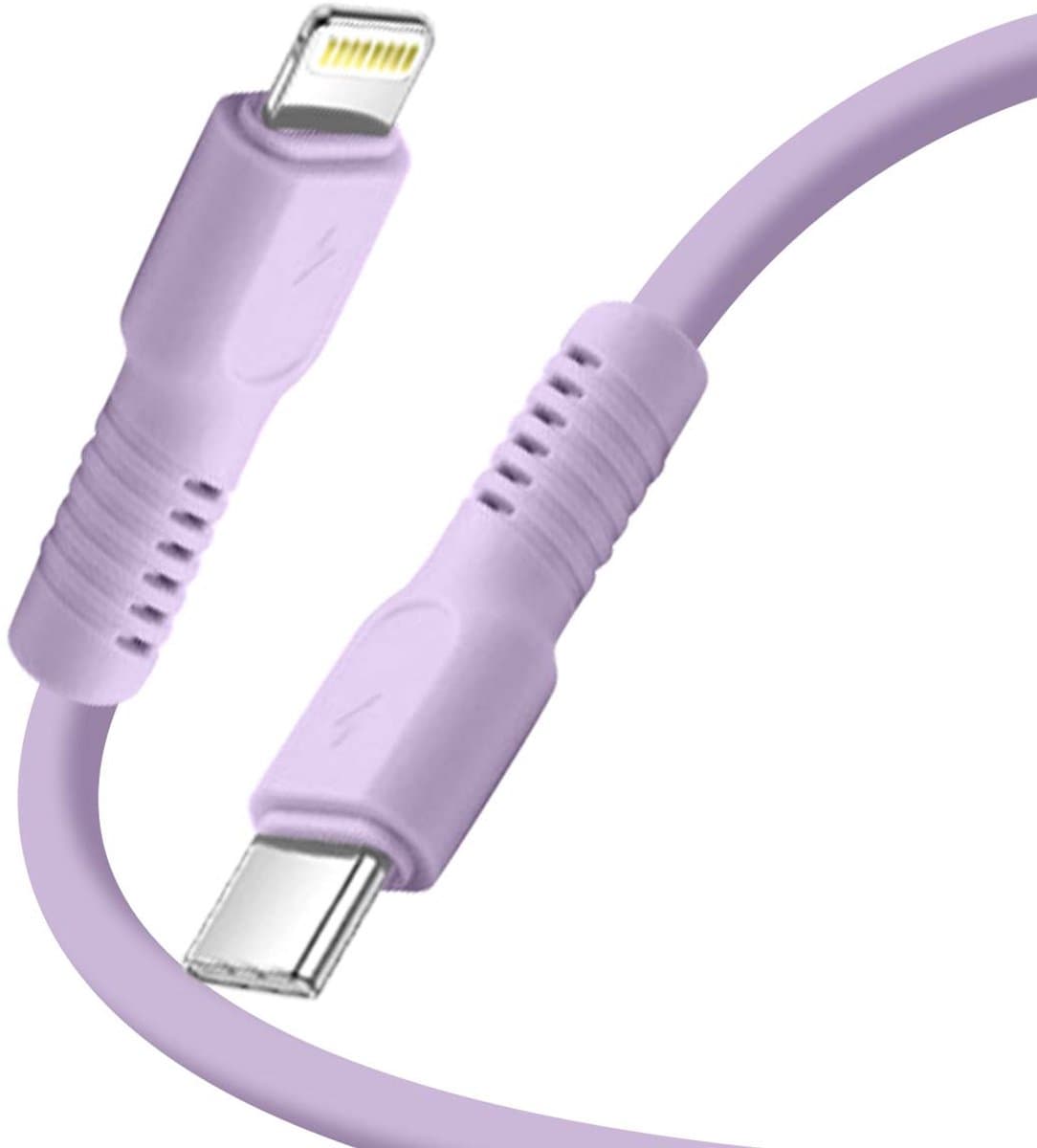 Forever, Oplaadkabel 2.4A en Sync USB-C naar Lightning 27W 1,8m, Paars