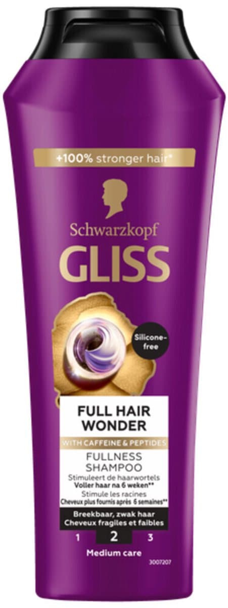 Gliss Shampoo Full Hair Wonder - 12 x 250 ml - Voordeelverpakking