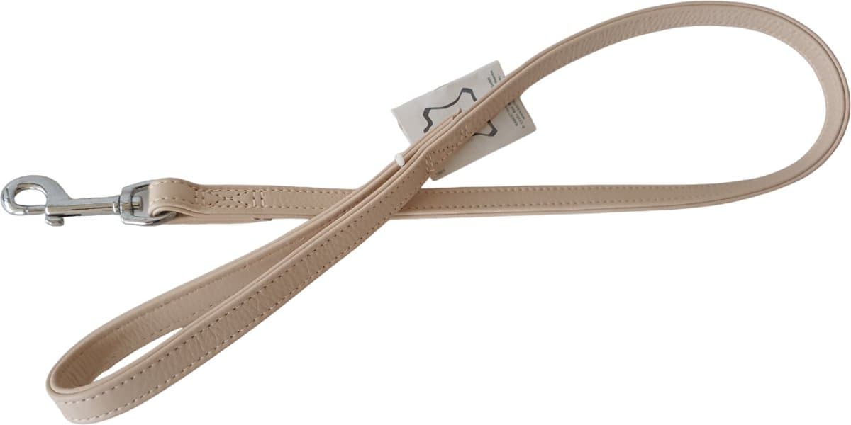 KARLIE Nordic Hondenriem - Hertenleder - Crème - Maat: M - Breedte: 18 mm - Lengte: 100 cm