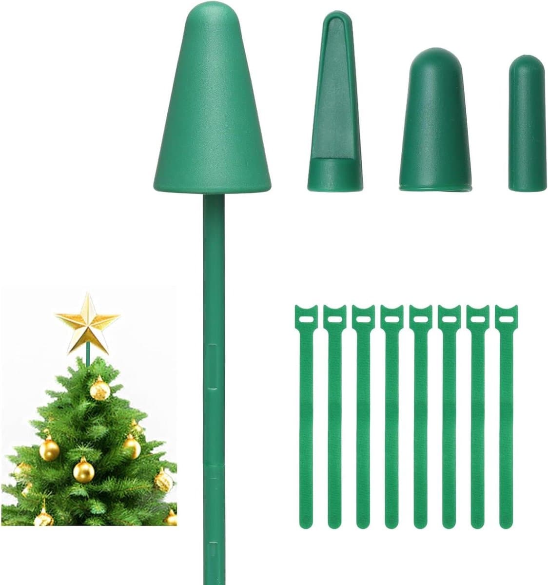 JGS Premium - Kerstboom Topper Stander in Groen met Ster - Feestelijke Kerstboomversiering