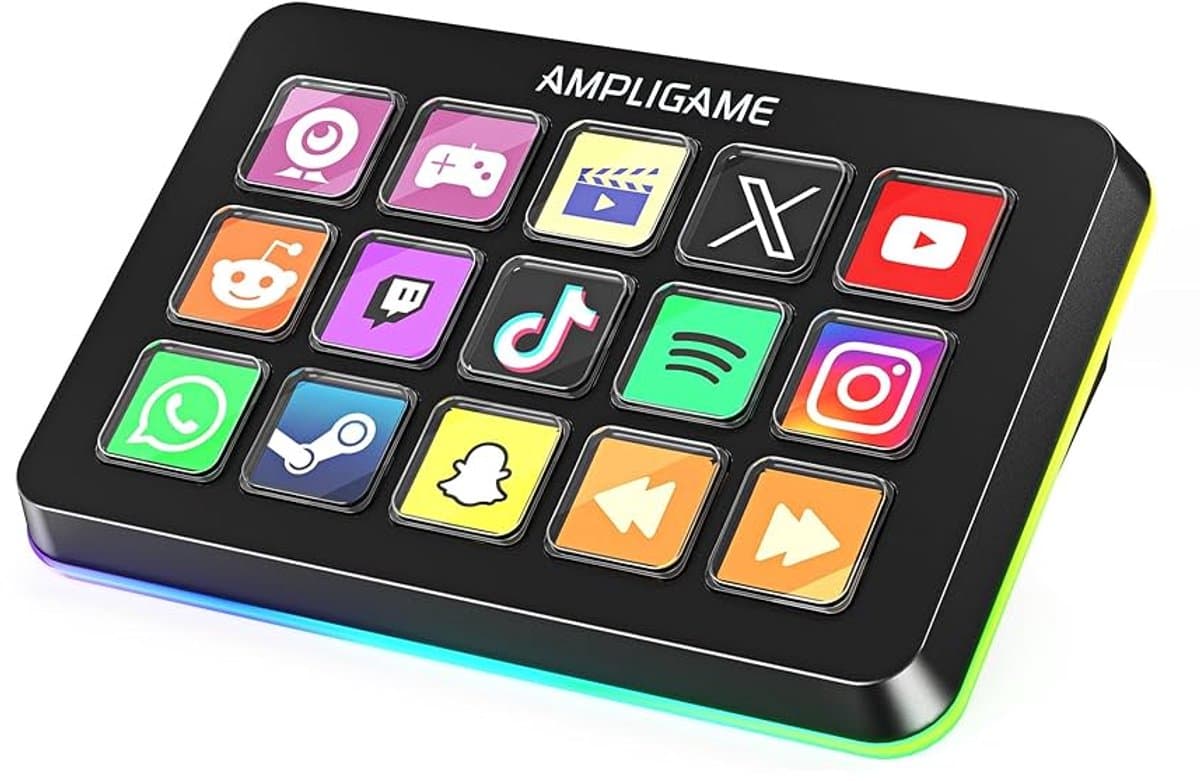 FIFINE - D6 - Mixer - RGB Studio Controller - 15 LCD Aanpasbare Toetsen - Podcast / Streaming / Gaming - Inclusief Gratis Software - Zwart
