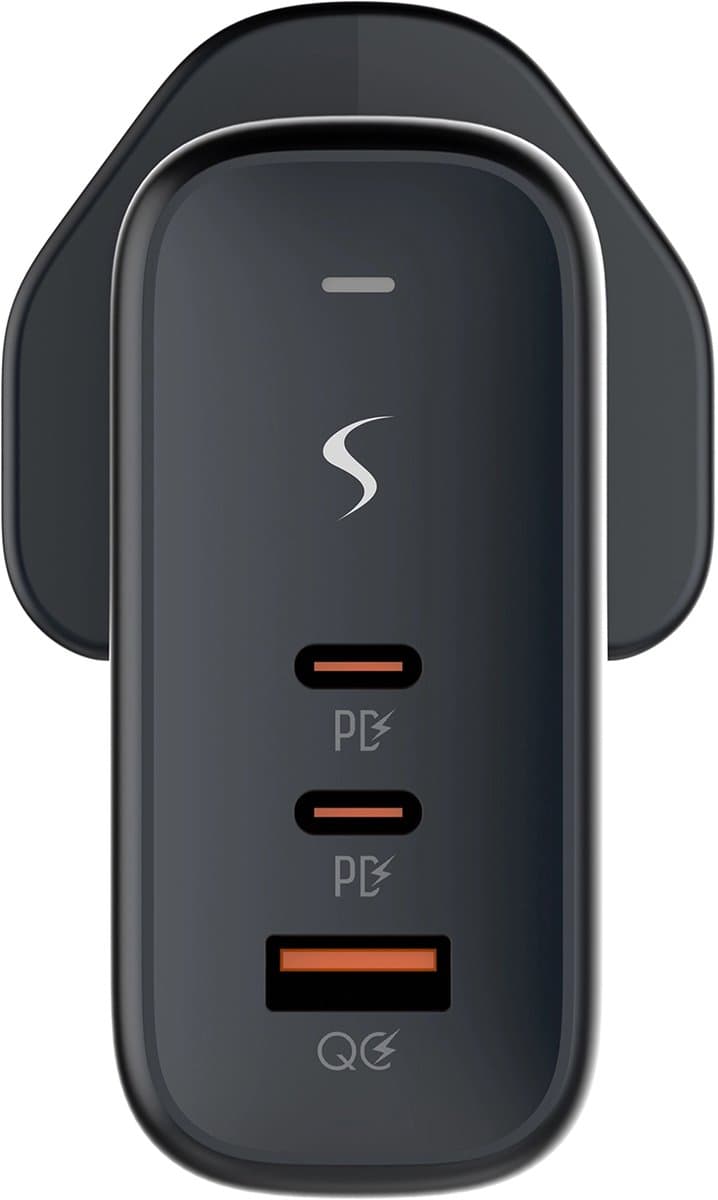 Scapade Travel Oplader met Internationale Plugs (65W) – Inclusief Stekkers voor VS, EU, VK, AUS – Ultra-Snelle 65W PD Opladen – Compact en Lichtgewicht voor Makkelijk Verpakken - Zwart