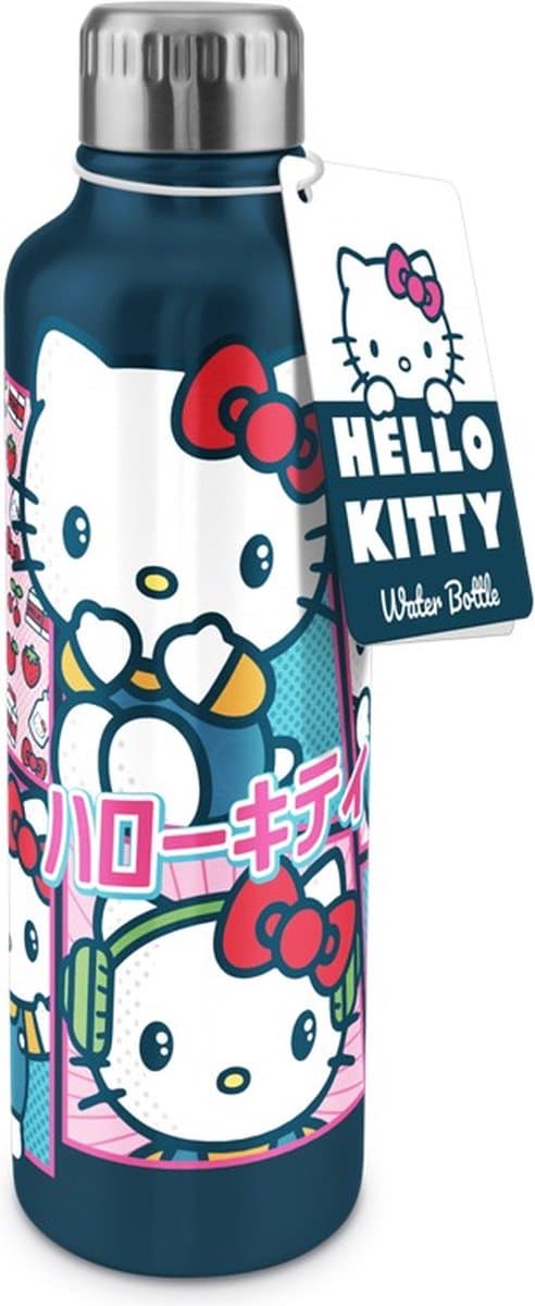 Paladone Hello Kitty Metalen Fles - 500 ml, Multikleur
