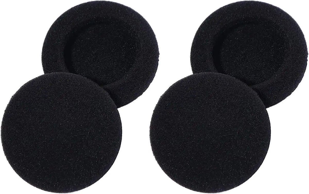 Ibley Zachte foam oorkussens 70mm - 4 stuks / 2 paar - universeel geschikt - Spons oordop kussens - voor hoofdtelefoons - Zwart