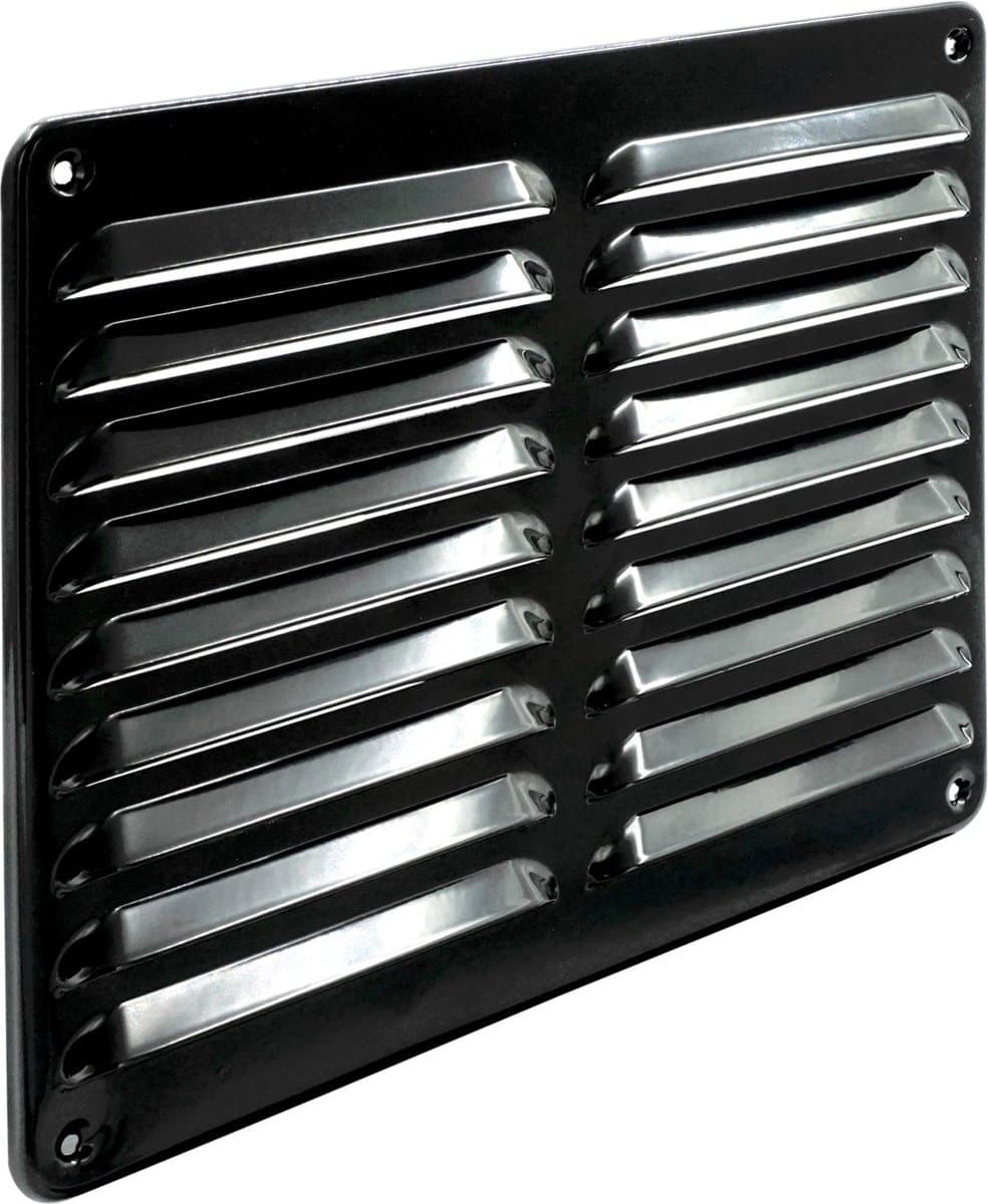 WEHA schoepenrooster opbouw, aluminium 245x195mm - zwart (24012520 ZW)