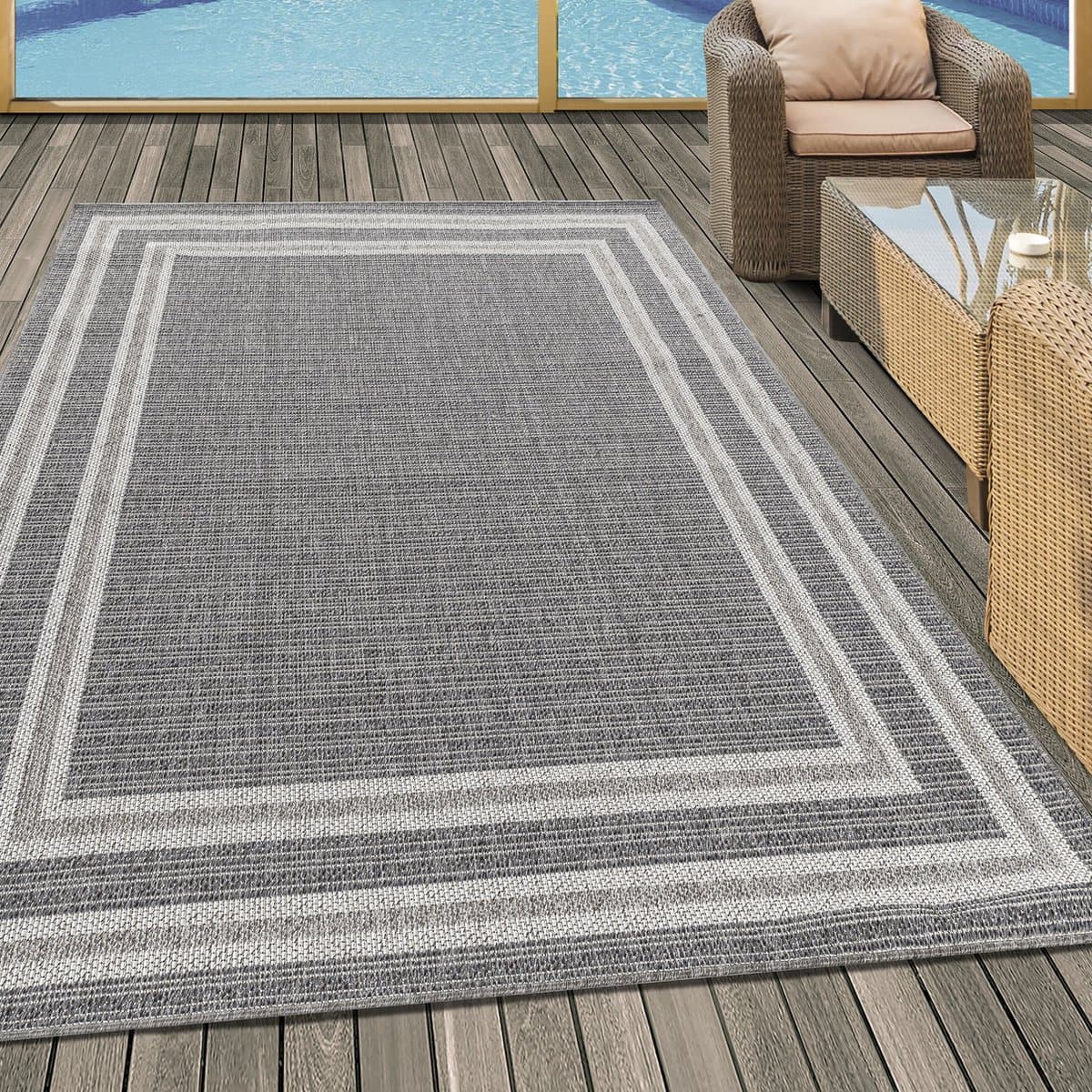 Aruba - Buitenkleed - Weerbestendig Vloerkleed - In & Outdoor - Grijs