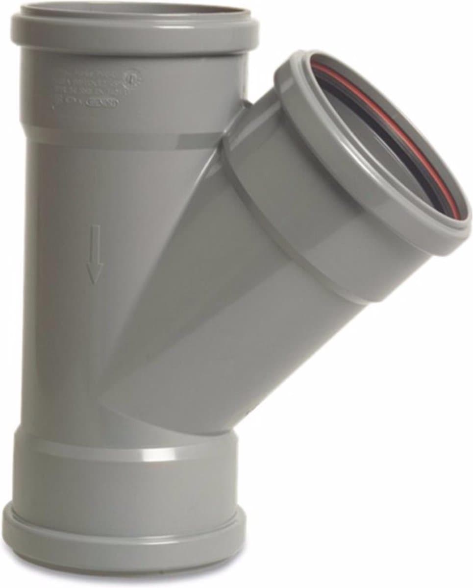 T-stuk 45° PVC-U 110 mm SN4 manchet grijs KOMO/BENOR