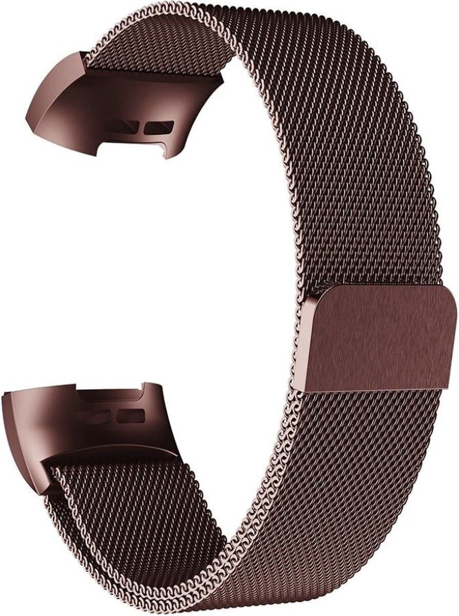 geschikt voor Fitbit geschikt voor Fitbit Charge 4 Milanese band - bruin - Large