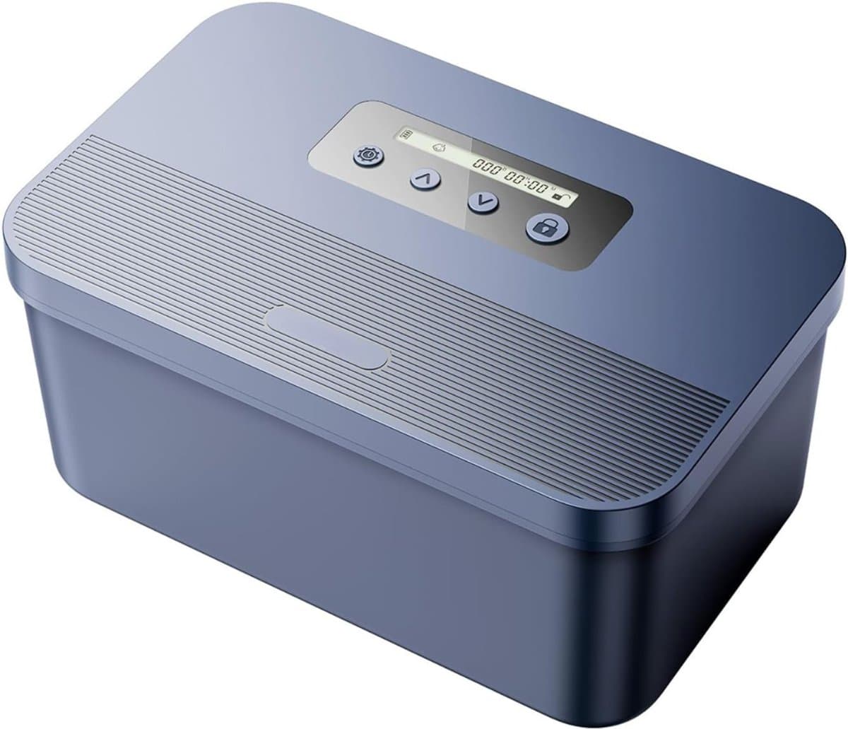 Quvo® Telefoonkluis - Telefoonkluis met Tijdslot - Focusbox - Blauw - 24cm x 11cm x 15cm