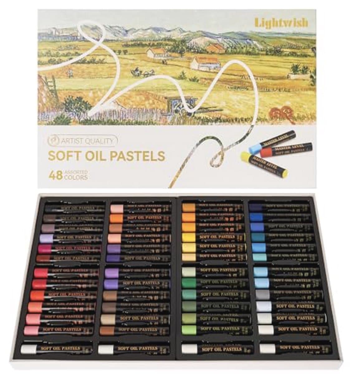 Professionele oliepastels set van 52 kleuren - 48 heldere plus 4 wit voor kunstenaars