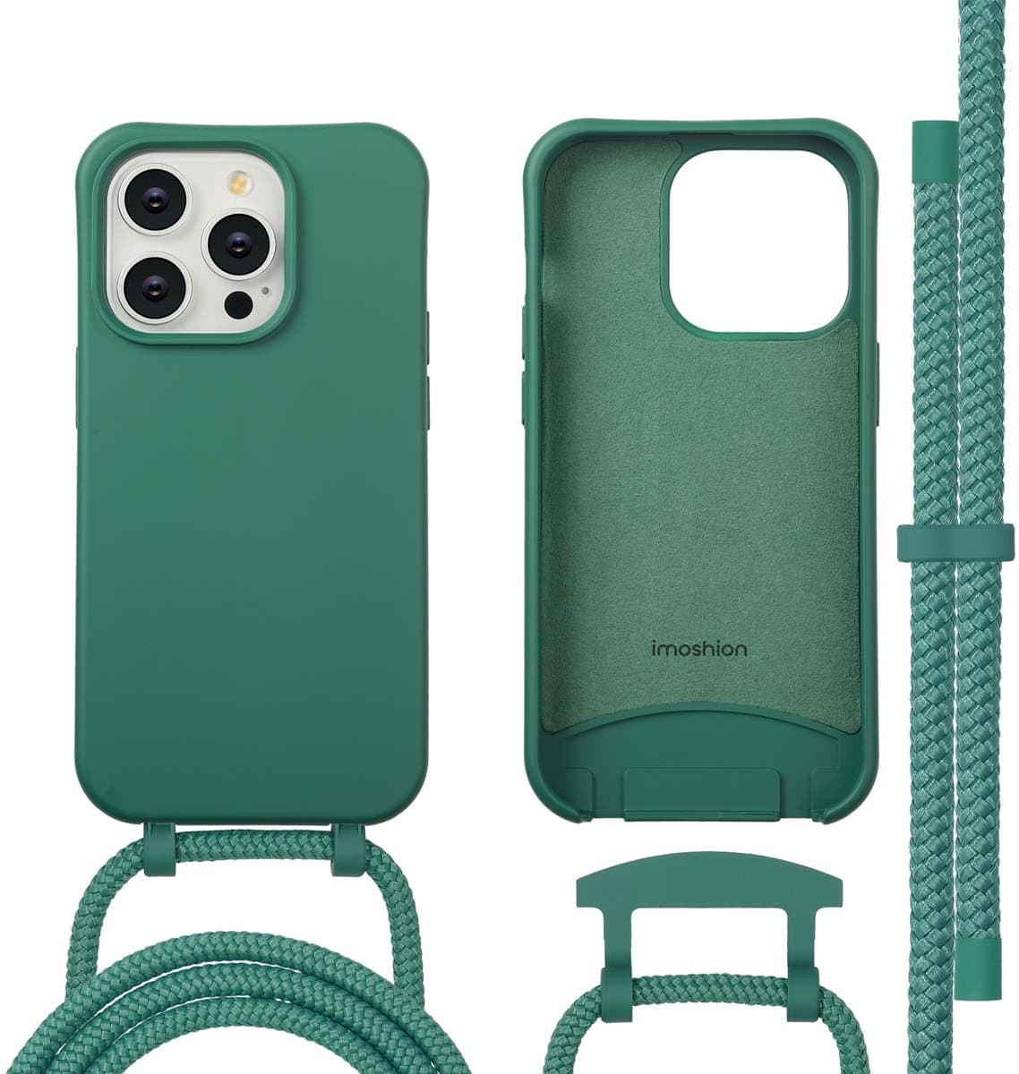 imoshion Hoesje - Geschikt voor iPhone 14 Pro - Color Backcover met afneembaar koord geschikt voor MagSafe - Donkergroen