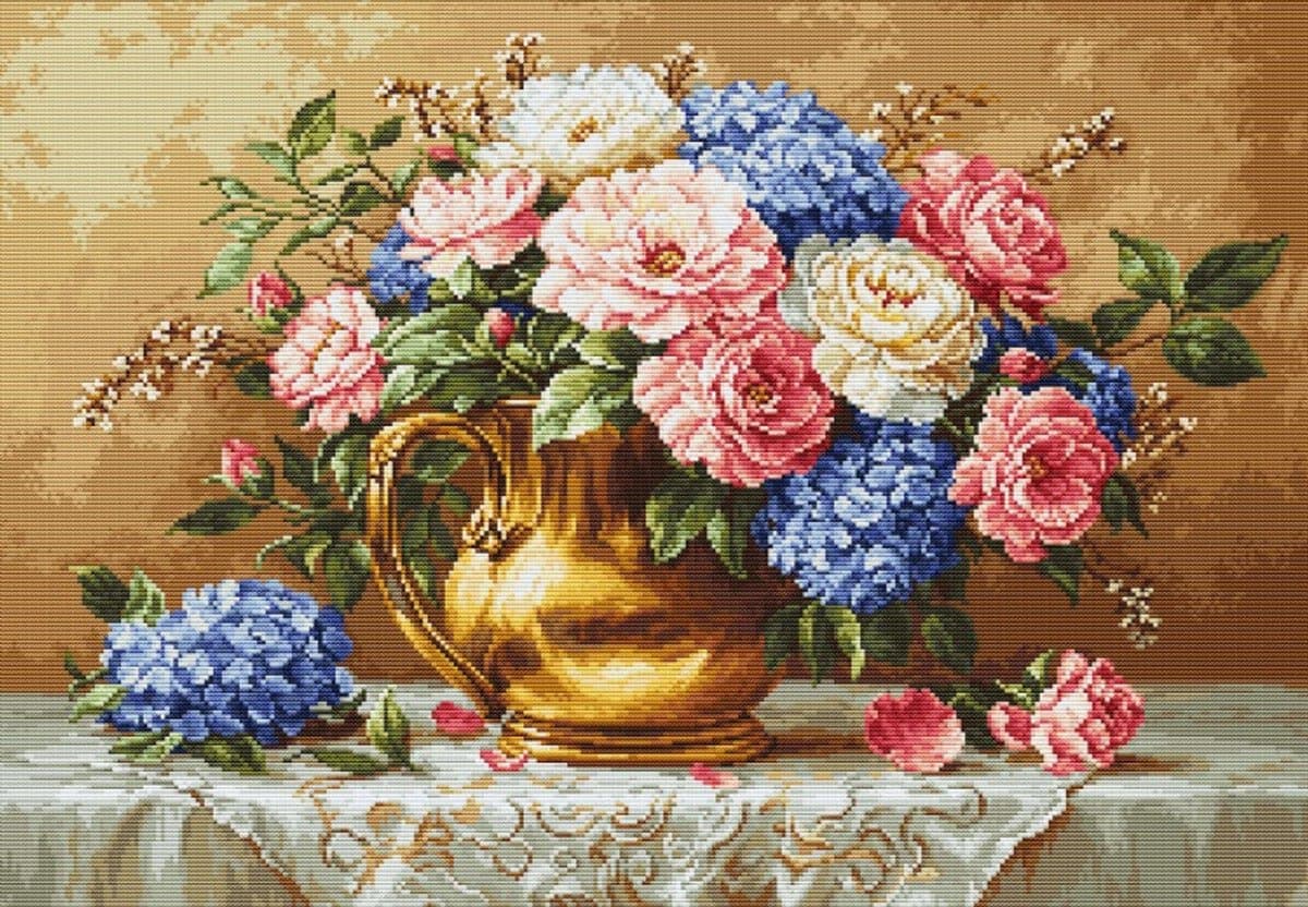 Borduurpakket Luca-S - Golden Bloom - Gouden Bloem - B723