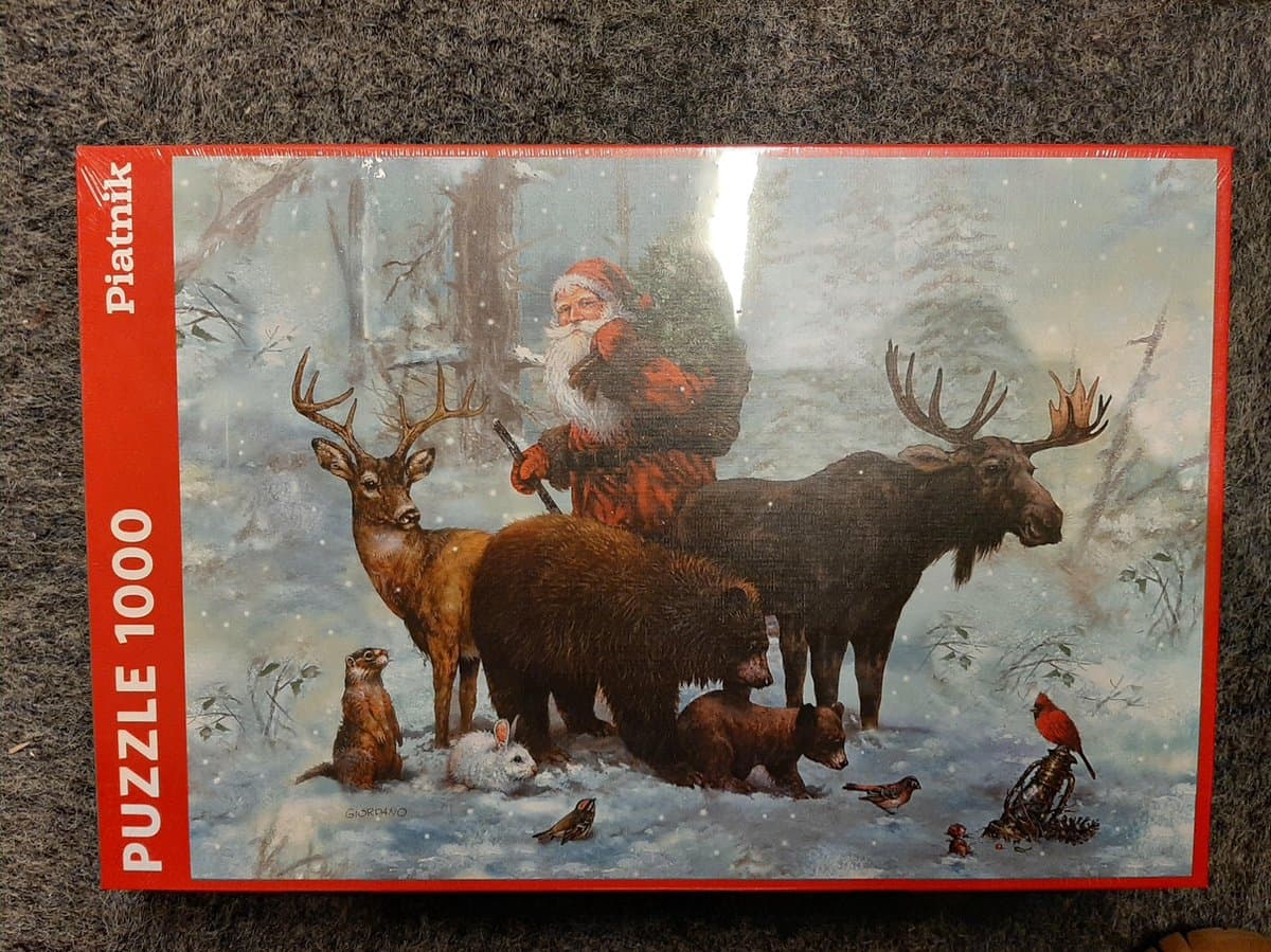 Piatnik puzzel kerst 1000 stukjes - Santa's Team legpuzzel.