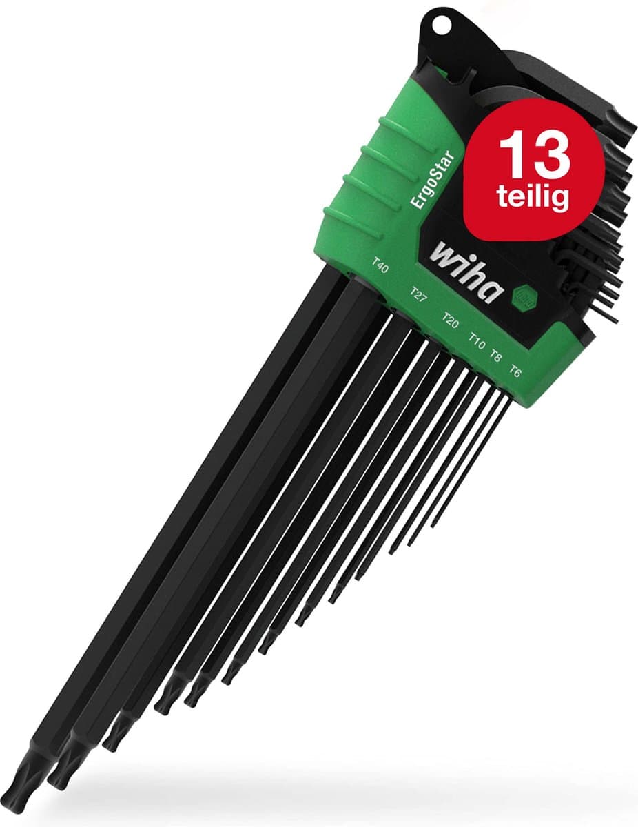 Wiha Pin Sleutelset met ErgoStar Houder - Chroom-Vanadium Staal, Kleurloos