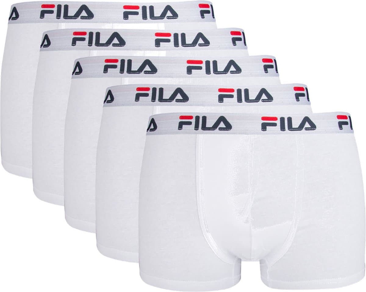 FILA - Heren Basic Boxershorts - 5 Pack - Maat XL - Wit