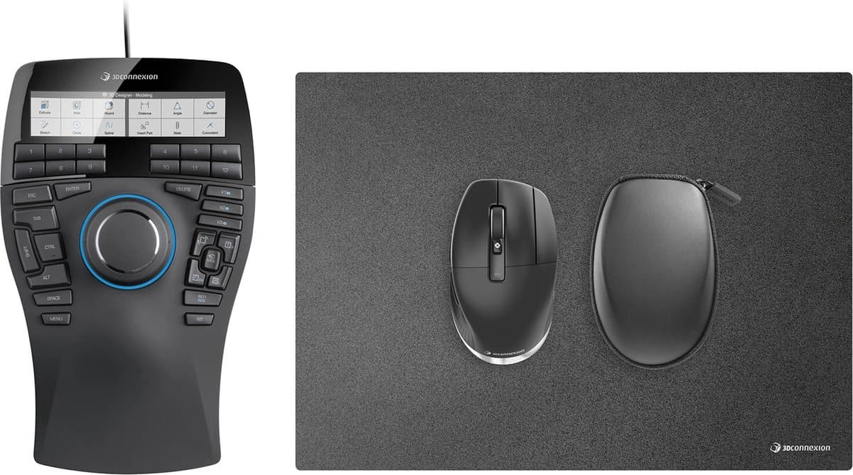 3Dconnexion SpaceMouse Enterprise Kit 2 muis Kantoor Ambidextrous RF Wireless + USB Type-A 6DoF