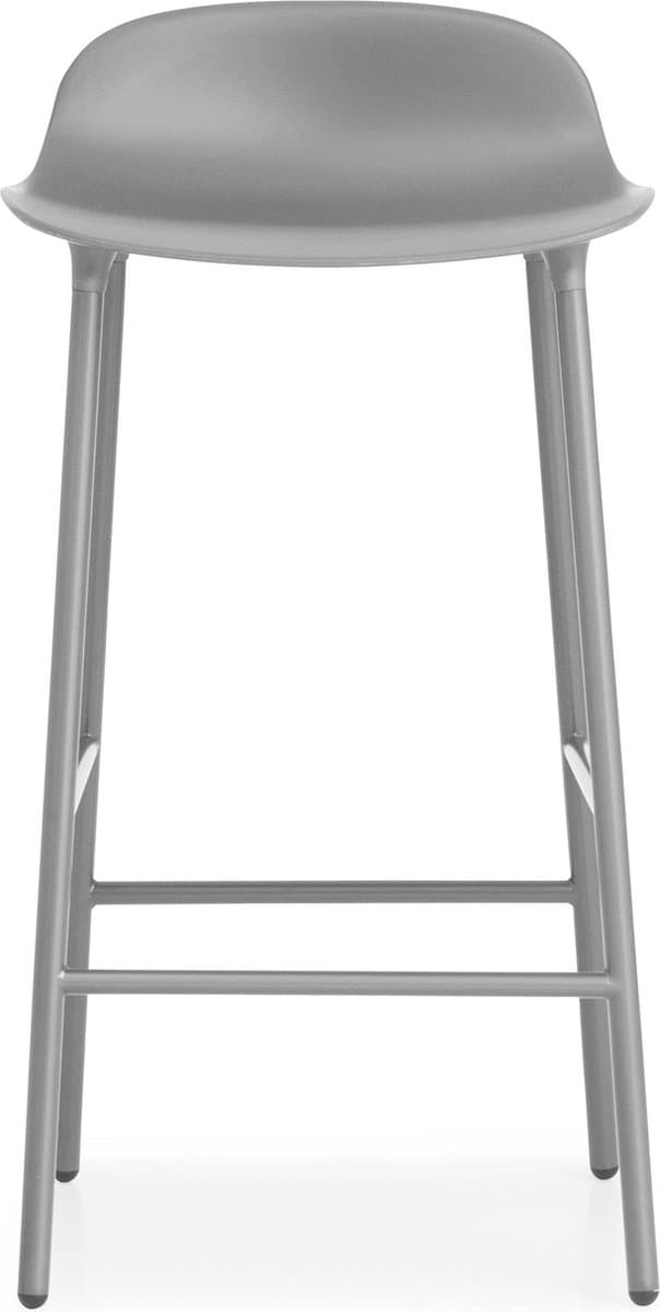 Normann Copenhagen Form Barstool barkruk 75 cm met stalen onderstel grijs