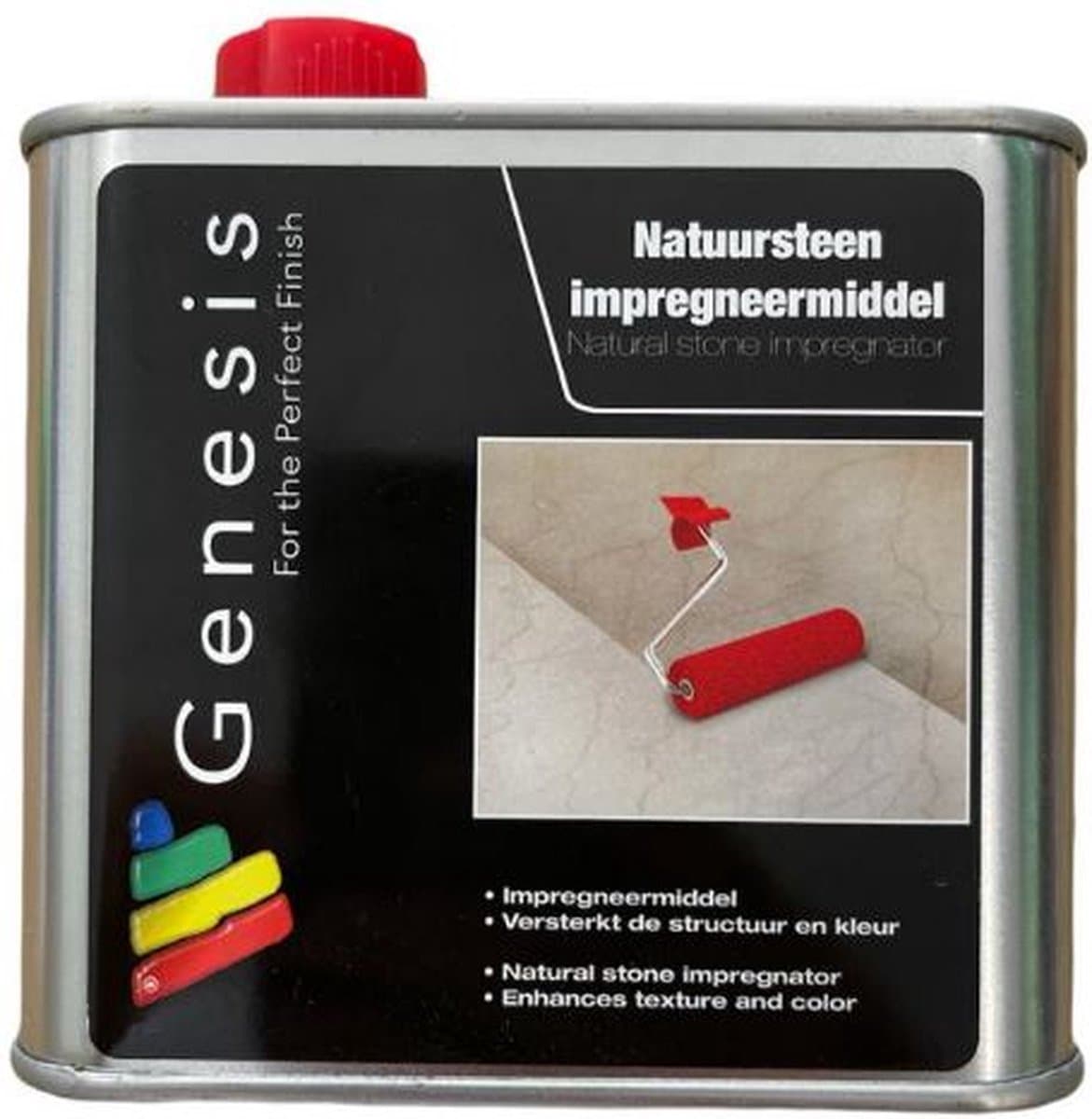 Genesis Natuursteenimpregneer 0,5 L - Natuursteen toplaag hersteller - 500 ml - herstelt beschadigingen - voor marmer en alle andere kalkhoudende natuursteensoort - Natuursteen impregneermiddel