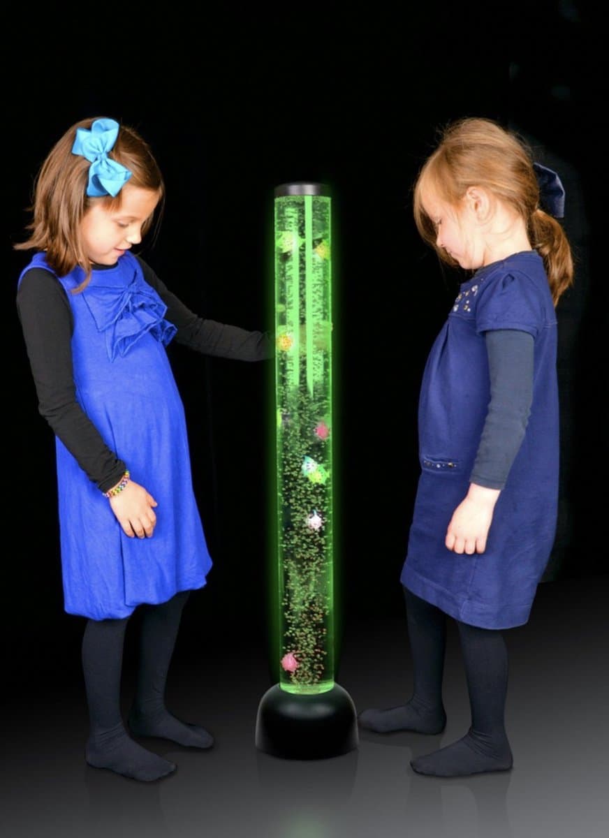 Snoezel Water vis/kwallen bubble Zuil met RGB LED verlichting 80cm
