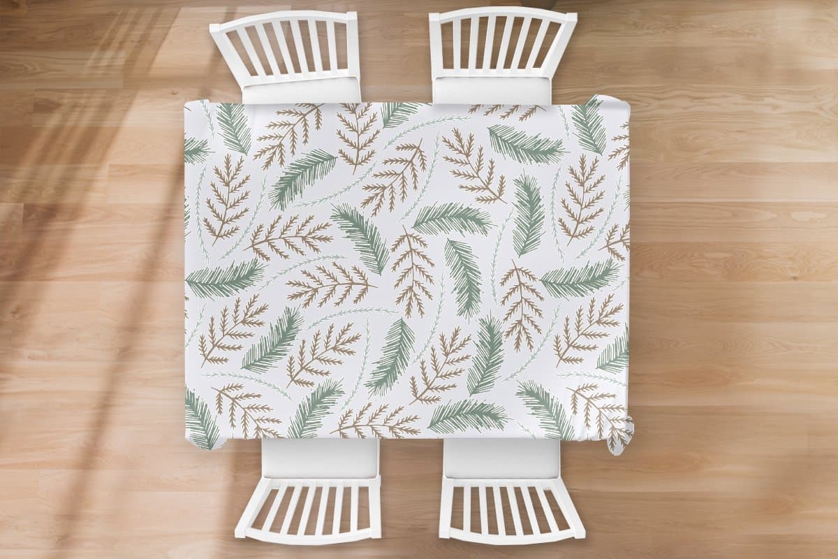 Kerst Tafelkleed - Kerstmis Decoratie - Tafellaken - Kerst - Patronen - Takken - 170x130 cm - Kerstmis Versiering - Tafeldecoratie Kerstmis - Kerstdecoratie tafel - Tafelversiering