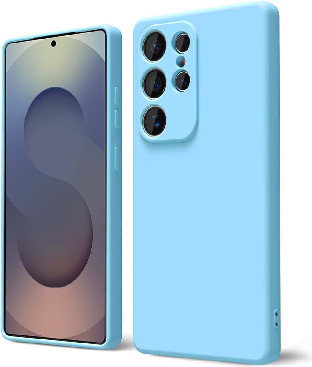 BixB hoesje geschikt voor Samsung Galaxy S25 Ultra hoesje zacht siliconen backcover - Blauw