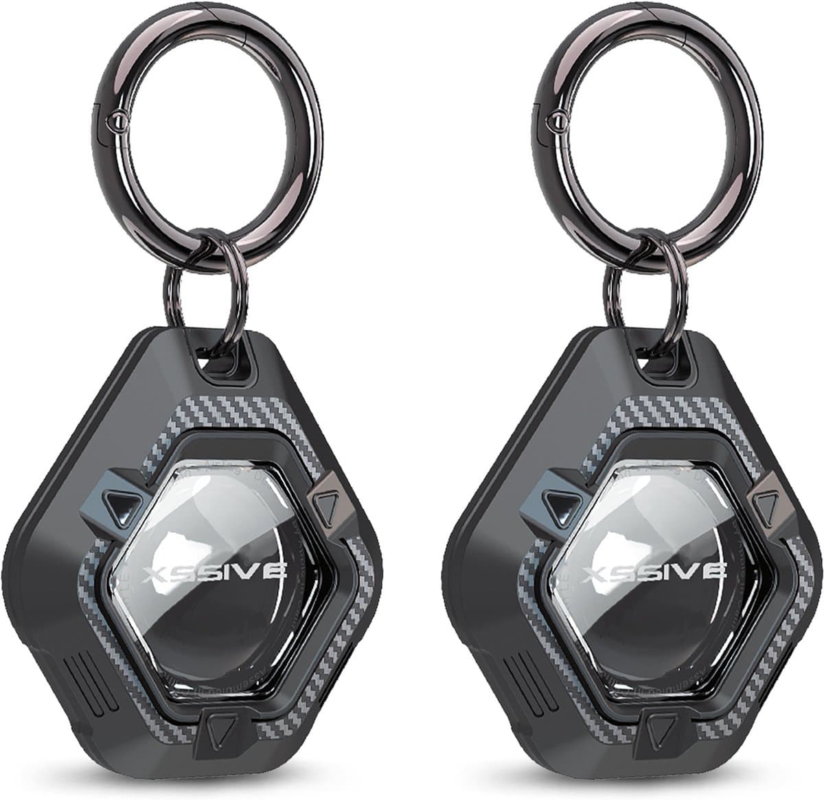 2x Hoesje geschikt voor Apple Airtag Houder - Waterdicht - Sleutelhanger - 100% Shockproof - Zwart