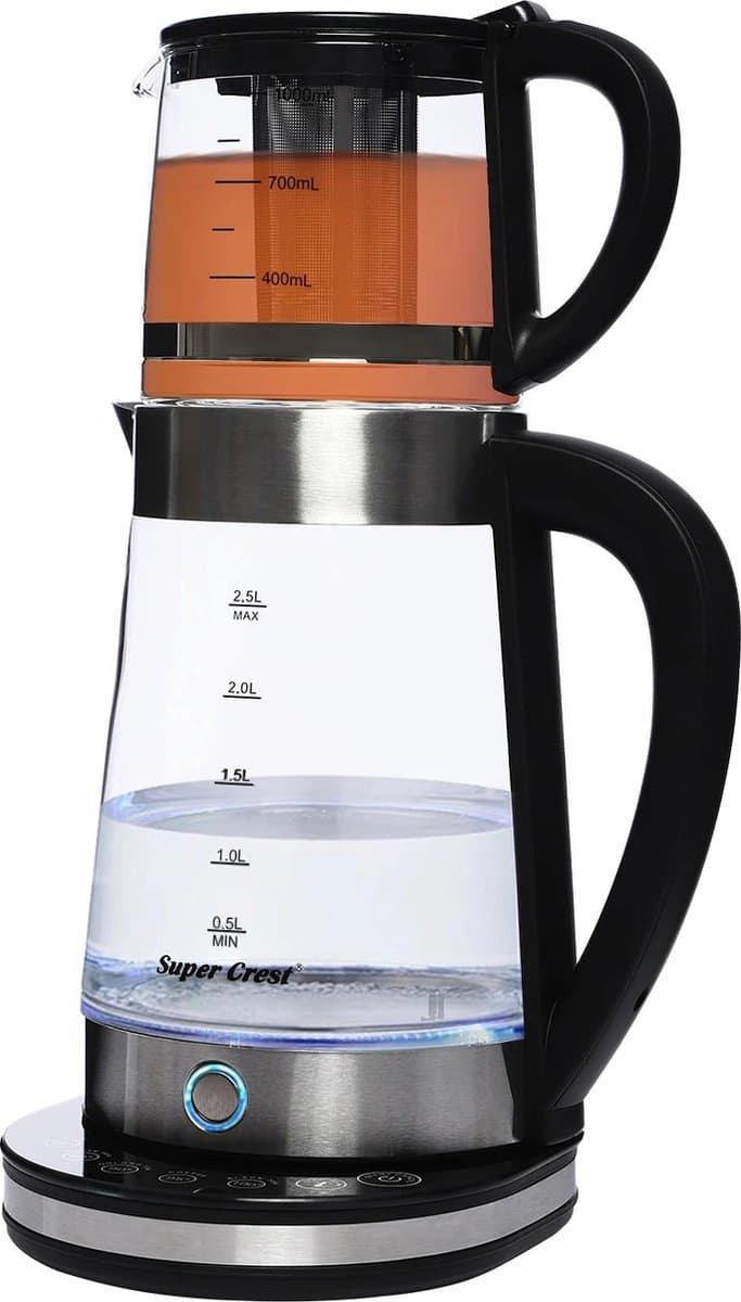 Hanimo Set Waterkoker en Theepot - Thee Set Met Theepot - Waterkokers - Waterkoker Glas - Theepot Met Filter - 2,5L + 1L Capaciteit