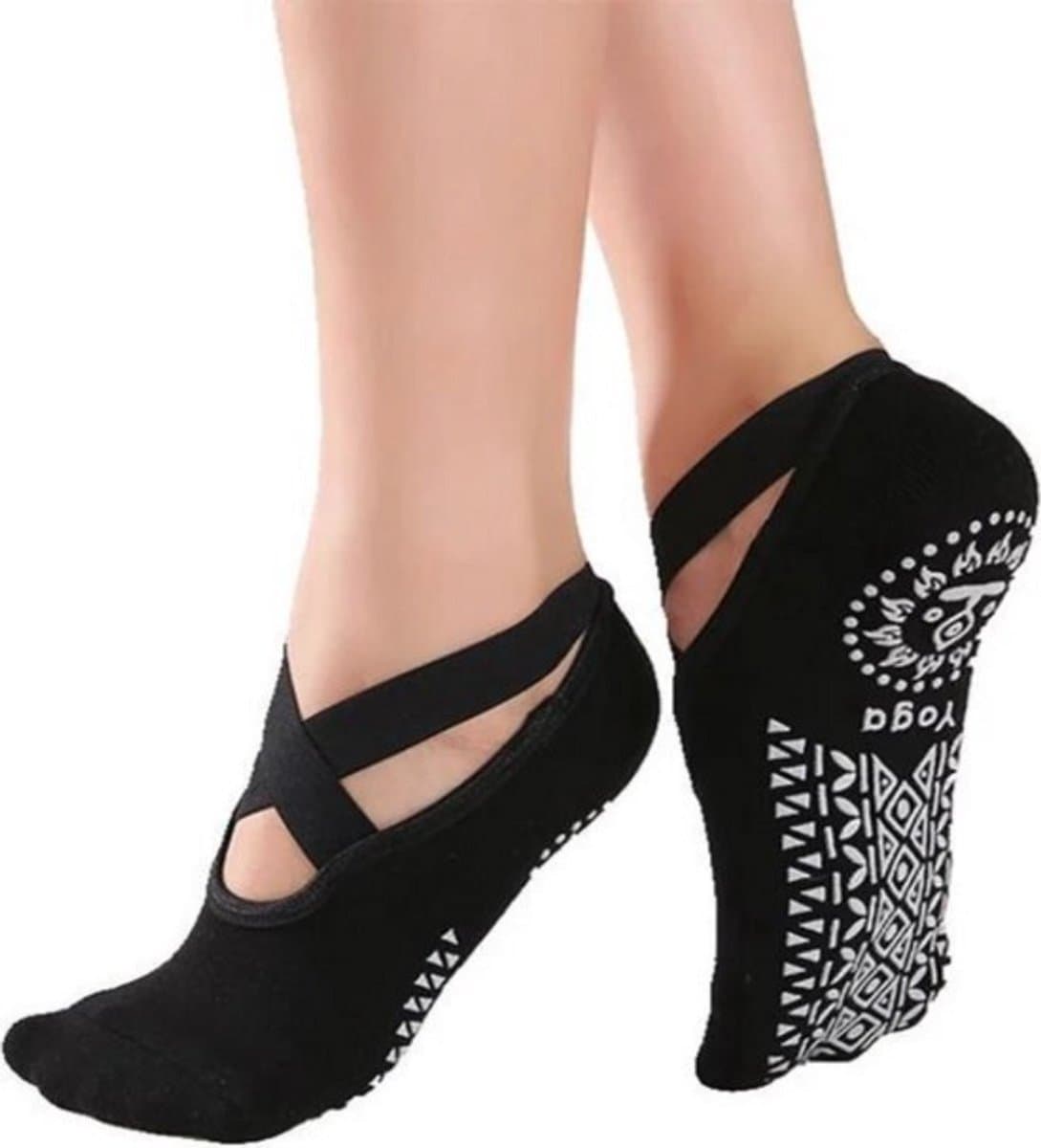 Yoga & Pilates Sokken - Ballerina Yoga - Antislip Dichte Tenen - 36/40 - Zwart
