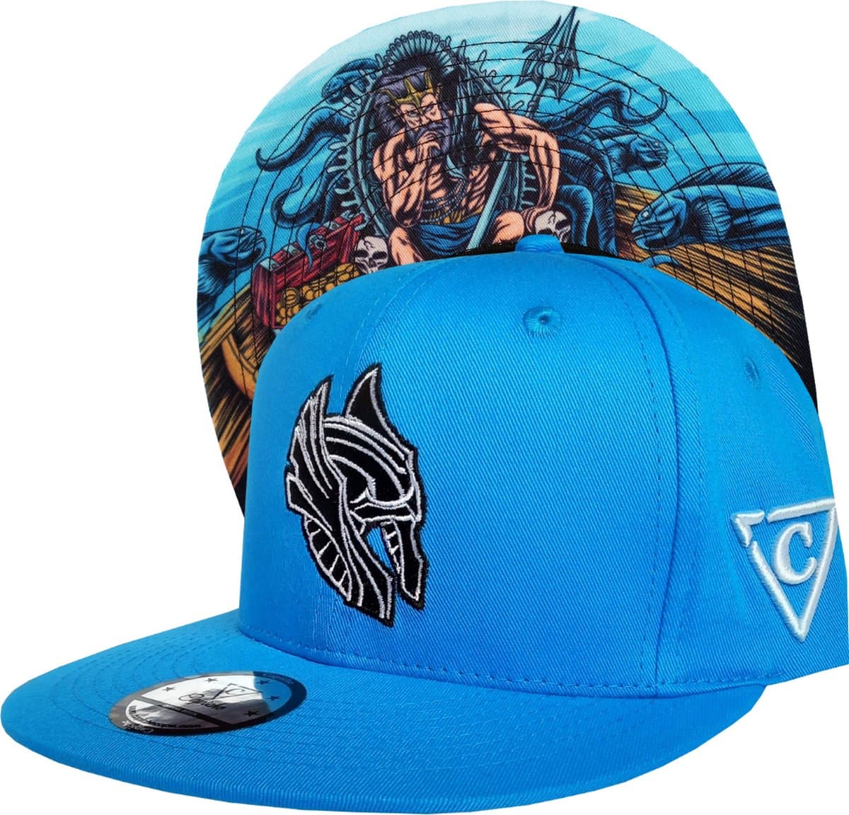 Capiche® Snapback Kinder Pet – Njord – Blauw – Verstelbaar met Druksluiting – Sportcap – Baseball Cap – Kindermaat