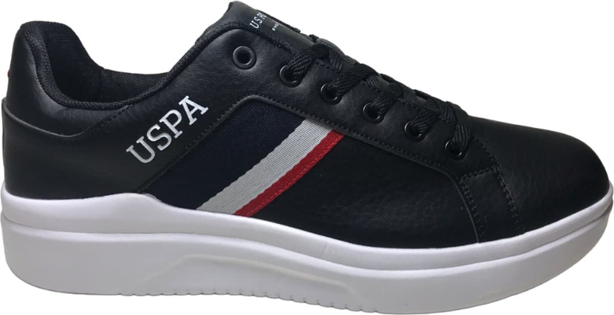 U.S. Polo Assn. - Camel- Mt 45 - Sportieve veter sneakers - zwart/wit