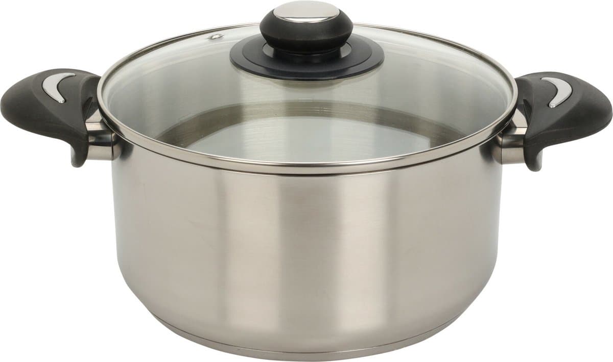 RVS stoofpan - 22 cm, zilver, 3,5 L