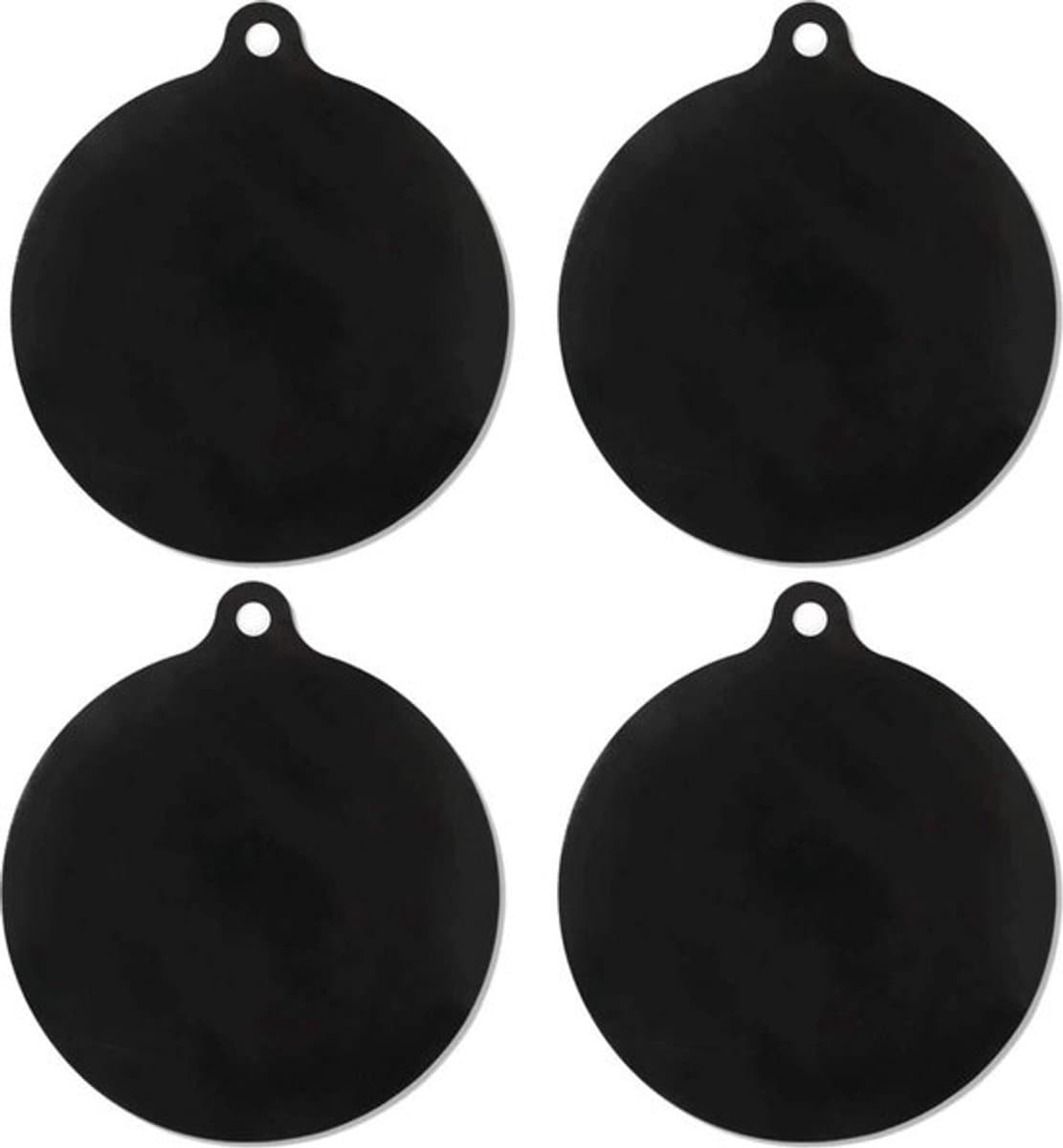 UDUTCH Inductie Beschermingsmatjes – Set van 4 – Siliconen Inductiemat Rond 22 cm – Antislip Inductie Kookplaat Beschermer – Zwart