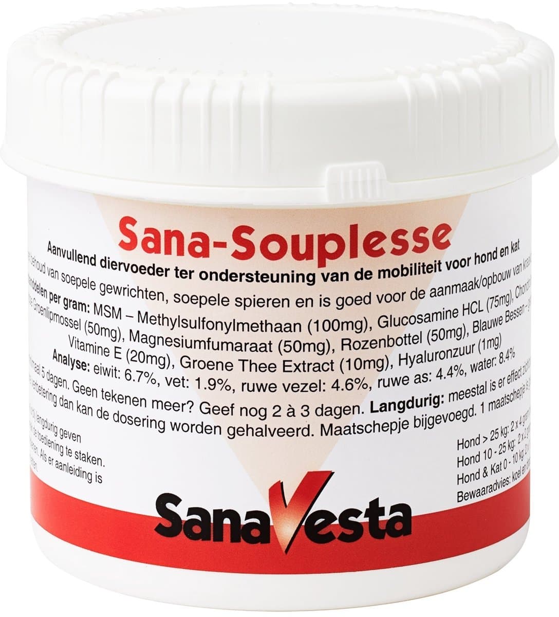 SanaVesta Sana-Souplesse 275 Gr - Voedingssupplement voor Soepele Spieren en Gewrichten - Glucosamine, MSM, Groenlipmossel