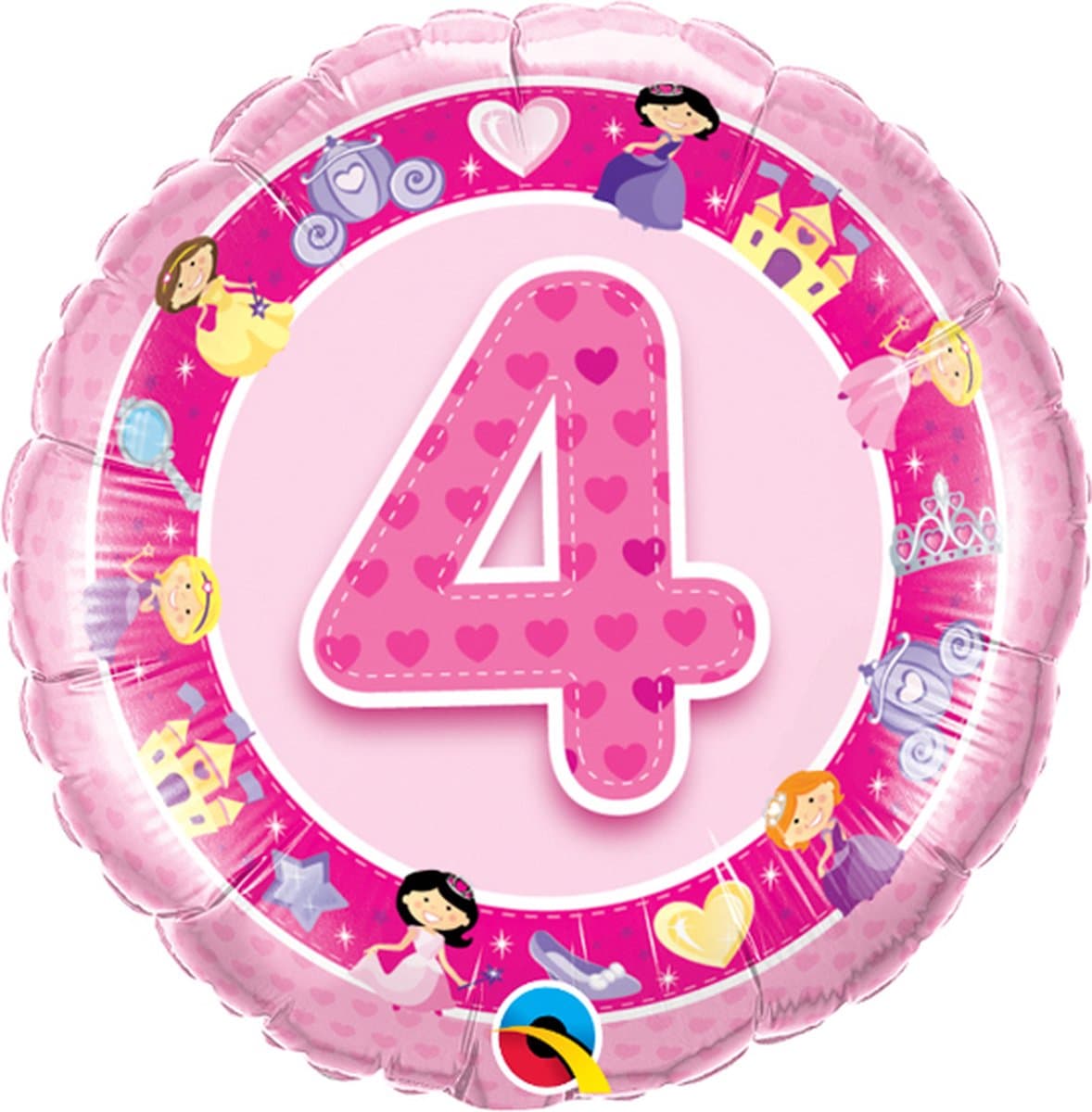 Qualatex - Folieballon 4 Jaar Roze 45 cm
