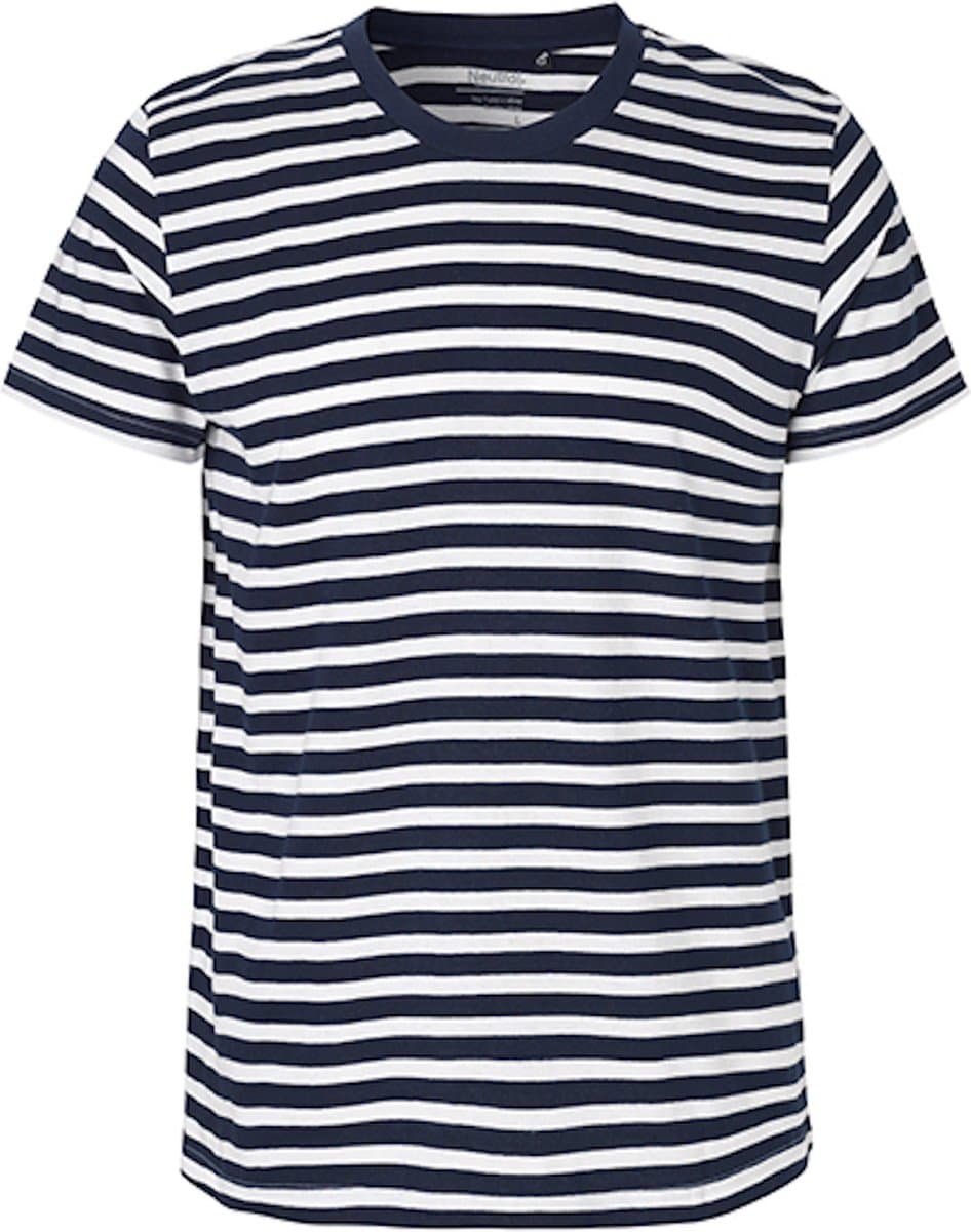 Neutral Men´s Fit T-Shirt NE61001 - White - Navy (Striped) - XL