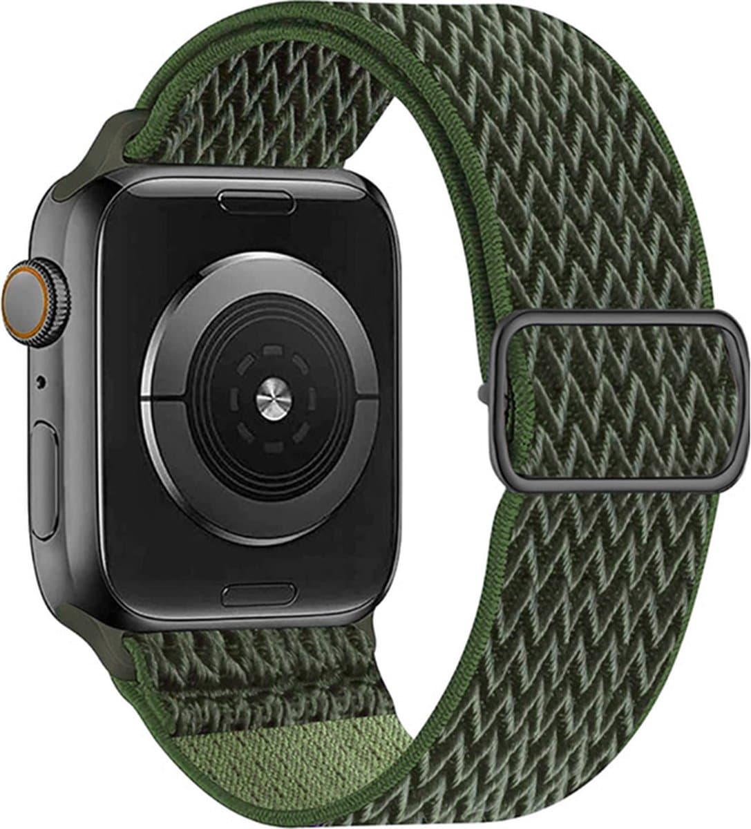 Innerlight® Nylon - Donkergroen - 38mm / 40mm / 41mm - Nylon bandje geschikt voor Apple Watch - Geschikt als Apple Watch bandje voor Series 1/2/3/4/5/6/7/8/9/10 42mm/11 42mm/SE