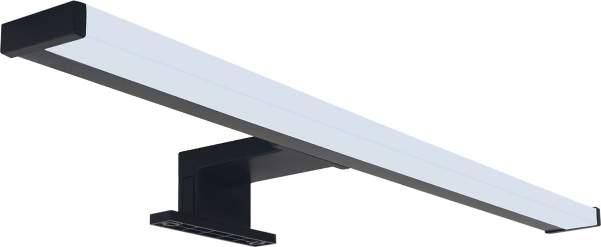 NERON LED Spiegelverlichting - Badkamer Lamp - Schilderijverlichting - Rechthoek 6W - 530 Lumen - 4000K Daglicht wit - Zwart - Kunststof - 400 mm - IP44