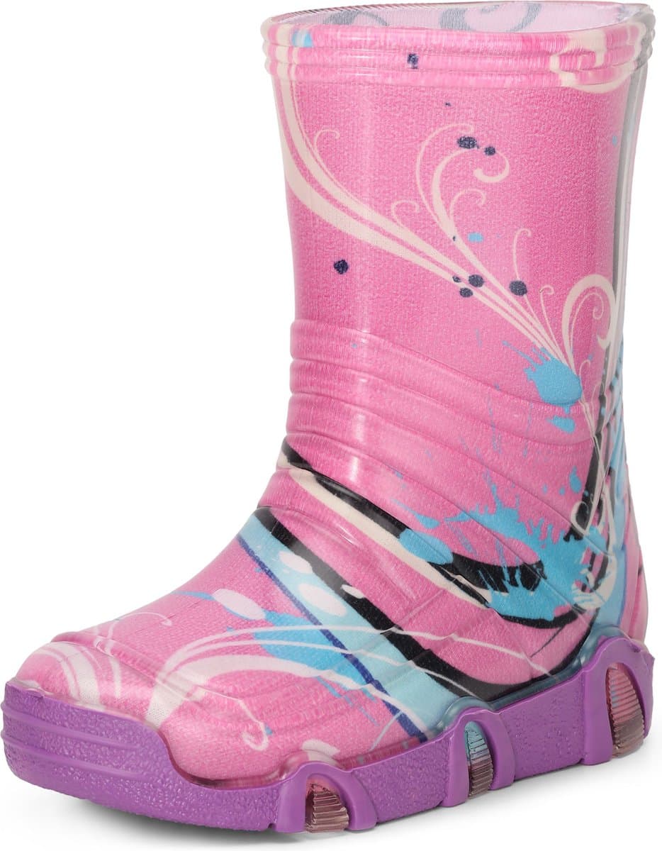 Ladeheid Kinder Regenlaarzen - Rubberen Anti-Slip Zool - PVC - LA-ZT-Szuwarek2020BW - Violett Muster-33 - 25/26
