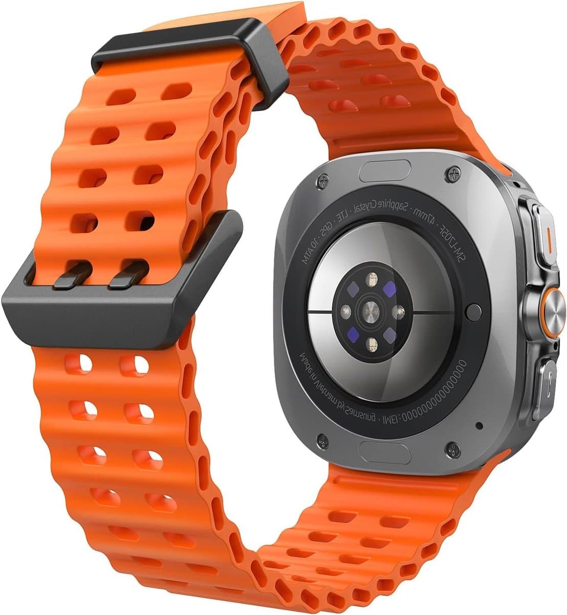 Ademende Sportband voor Samsung Galaxy Watch 7 Ultra - 47mm Waterdichte Zachte Siliconen Horlogeband in Oranje, Geschikt voor Sport en Dagelijks Gebruik