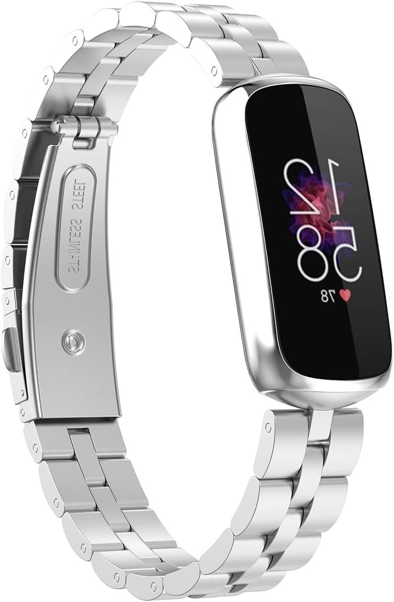 Verstelbare RVS Horlogeband voor Luxe Activity Tracker - Stijlvolle Metalen Armband voor Dagelijks Gebruik en Sportactiviteiten in Zilver