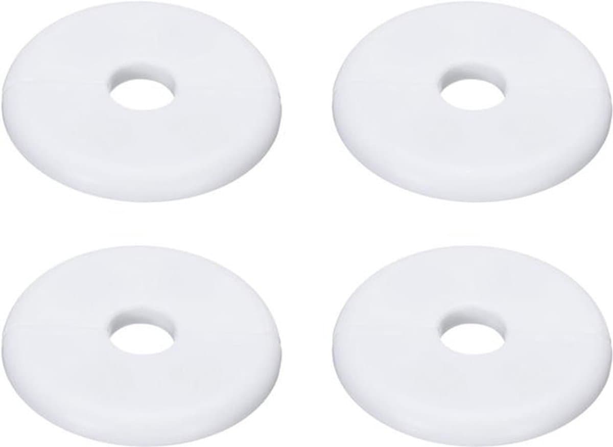 4 stuks zelfklevende wandsplitflens voor 22 mm waterslang - ABS-plaat - wit - decoratie