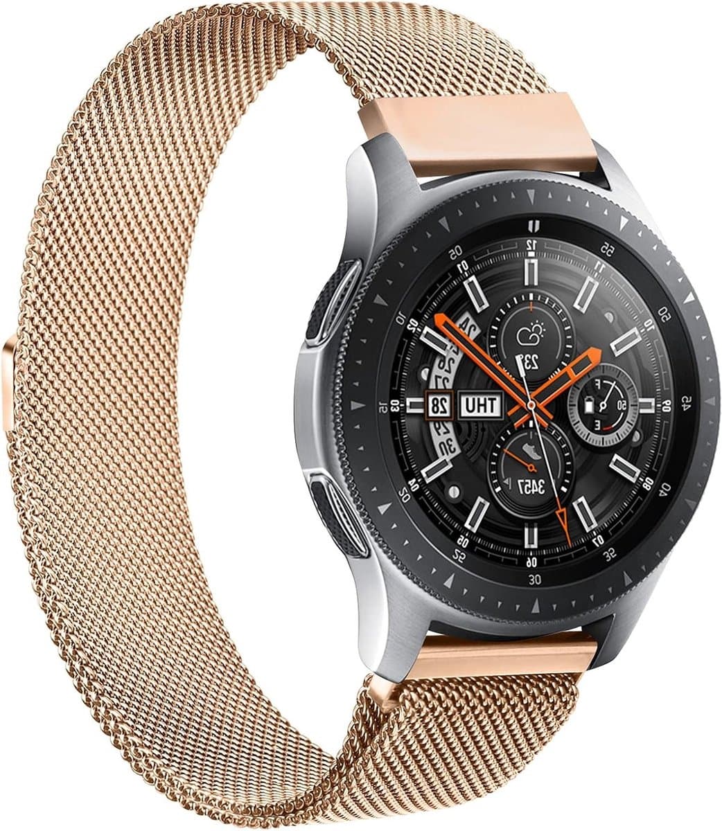 22 mm RVS Horlogeband Geschikt voor Samsung Galaxy Gear S3, Garmin Vivoactive 4 en Fossil Gen 5 - Roze Goud, Duurzaam en Stijlvol