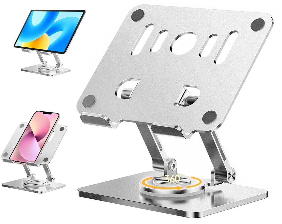 Allecto - - Tablet Stand - 360 graden rotatie - Verstelbaar en draagbaar - Geschikt voor iPad en tablets 4-12.9 inch - Modern design - Ideaal voor th.