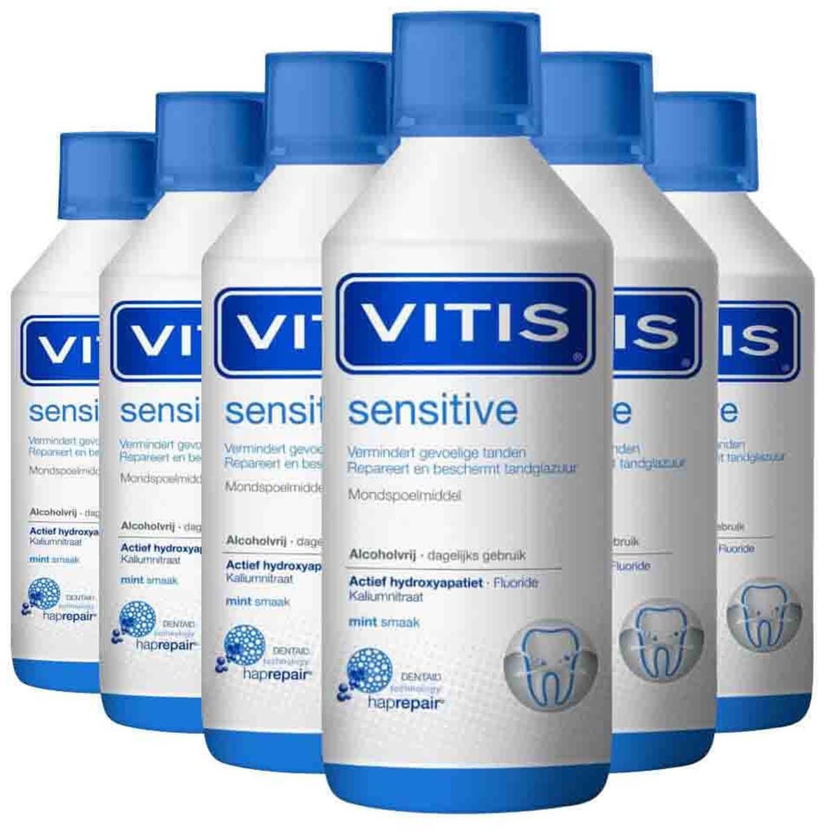 Vitis Mondwater Sensitive - 6 x 500 ml - Voordeelverpakking