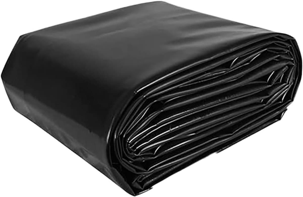 Vijverfolie HDPE - Waterdicht Membraan - Vijverbouw Tuin - Scheurvast UV Bestendig - 5x6 Meter - Zwart