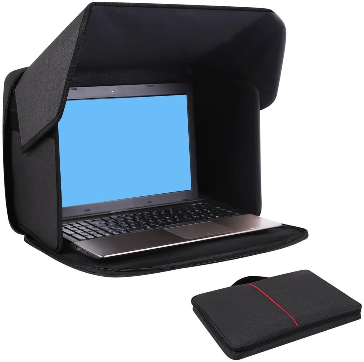 ONF3 - Laptop Zonnekap - Draagbare Zonnebescherming - Geschikt voor Buitenwerk - 16 Inch - Anti-glare - Verhoogt Werkcomfort - Ideaal voor Lapto...